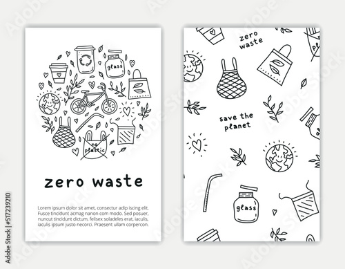 Card templates with zero waste icons.
