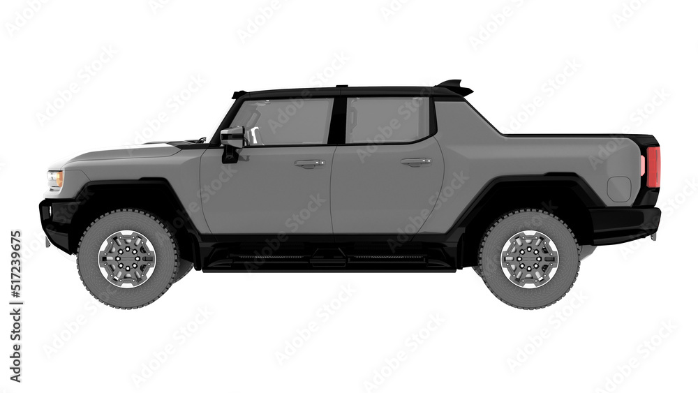 electric suv  on white background 3d rendering concept 