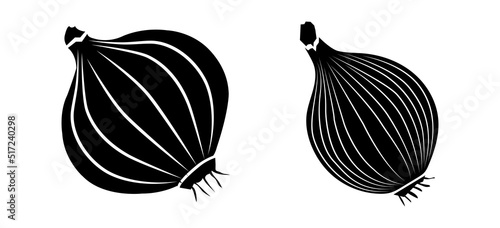 Vector illustration onion silhouette icon isolated on white background