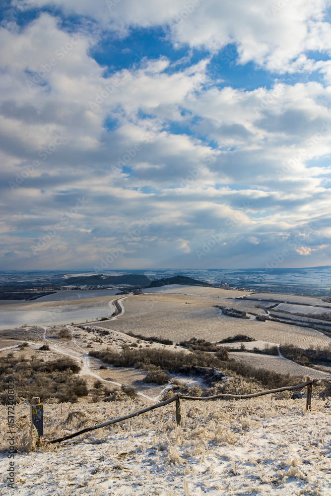 Winter landscape near Mikulov, Palava region, Southern Moravia, Czech Republic