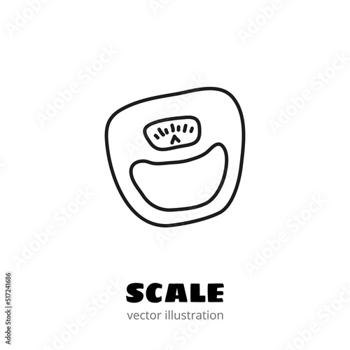 Doodle weight scale icon.