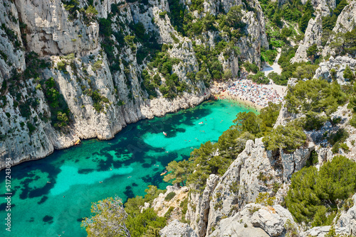 Calanque  d En-Vau  in the Calanques National Park next to Marseilles in Provence  southern France. The French Fiords.