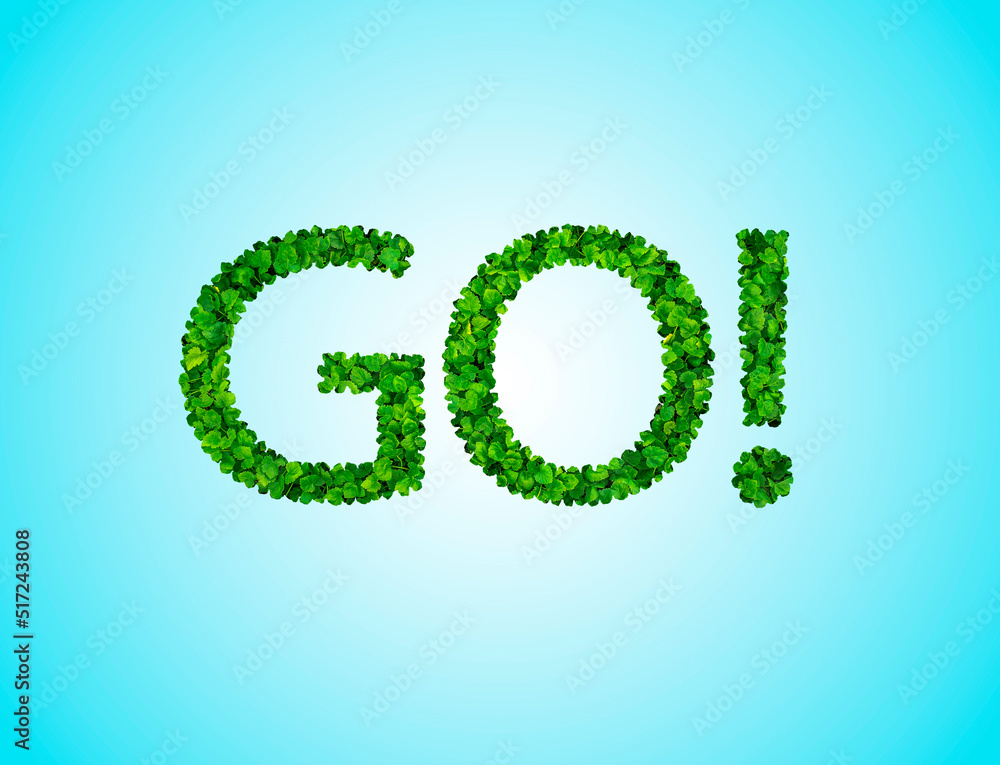 A bright company sign on a blue background. Letters of the white and green alphabet. Creative font. A bright company sign on a blue background. Letters of the white and green alphabet. Creative font.