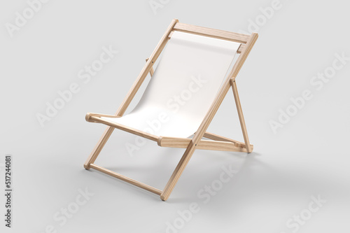 Beach chair mockup. 3d illustration