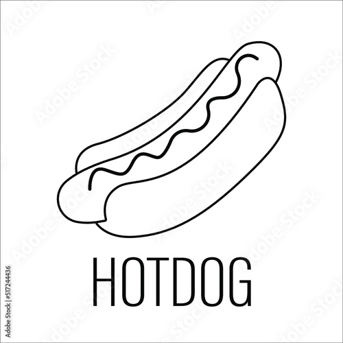 Vector icon of a hot dog.