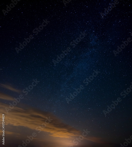 night sky with milky way in summer