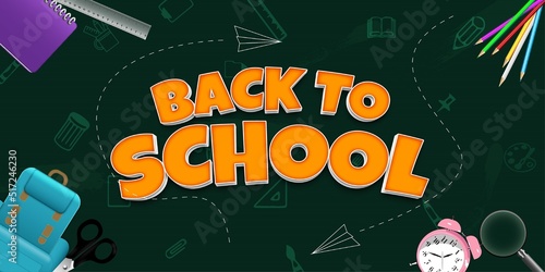 back to school banner template ilustration