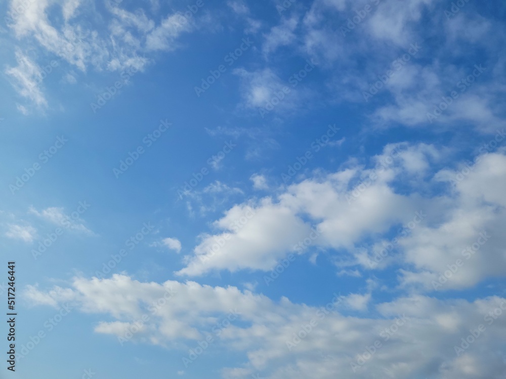 Blue sky with white clouds. Background