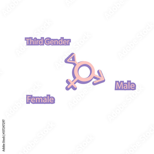 Vector illustration set of gender symbols male female and third sex