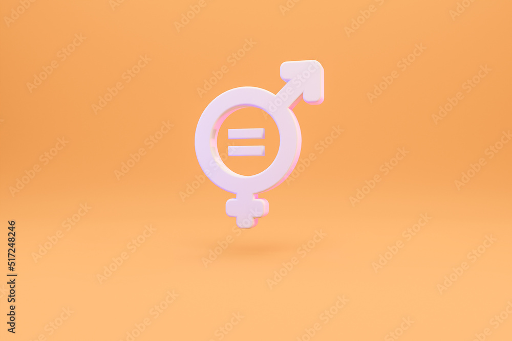 Gender Equality Concept and women equality day. Male And Female venus and mars symbols 3d rendering Gender Equality Concept and women equality day. Male And Female venus and mars symbols 3d rendering