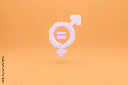Gender Equality Concept and women equality day. Male And Female venus and mars symbols 3d rendering