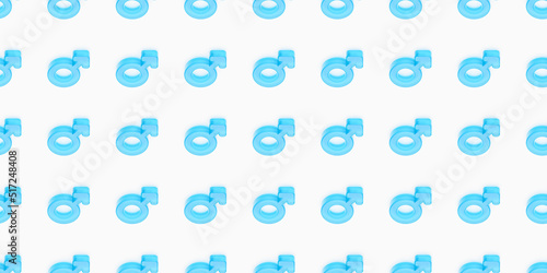 seamless Mars male sex symbols isometric texture pattern, gay relationship concept. 3d rendering