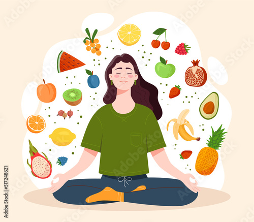 Obraz na plátně Mindful eating concept