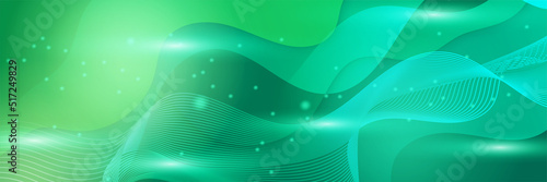 Green technology digital banner design. Design modern luxury futuristic technology background. Game tech wide banner vector illustration. Hi tech digital communication. Abstract tech background.