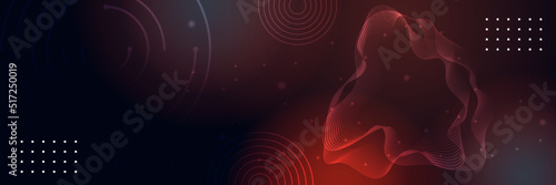 Black red technology digital banner design. Design modern luxury futuristic technology background. Game tech wide banner vector illustration. Hi tech digital communication. Abstract tech background.