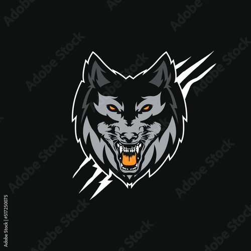 Wolf logo design vector