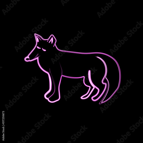 Vector illustration of a fox with neon effect.