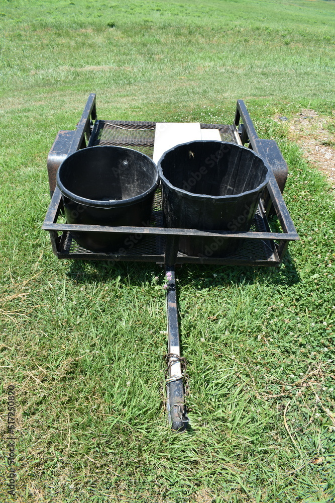 Plastic Garden Tubs on a Trailer Plastic Garden Tubs on a Trailer