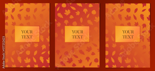 Autumn background decorated with leaves for shopping or promotional poster. Vector design.