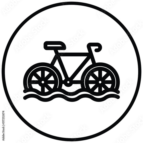 Water Tricycle Icon Style