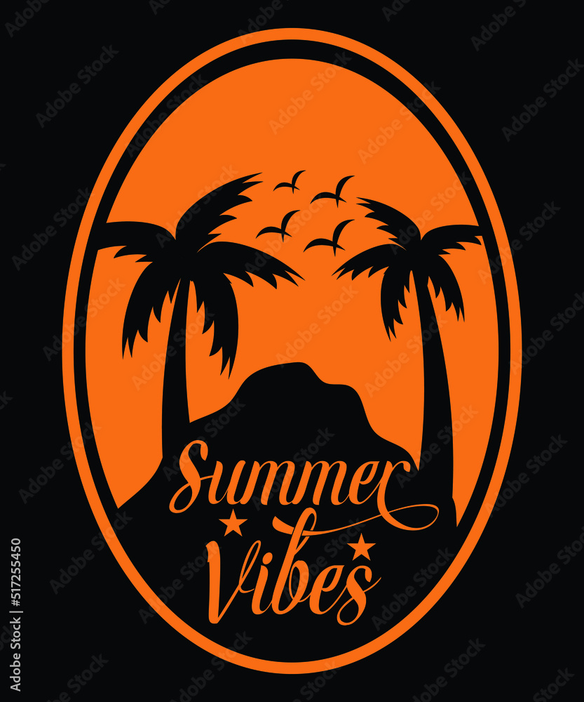 Summer Vibes Sunset T-Shirt design