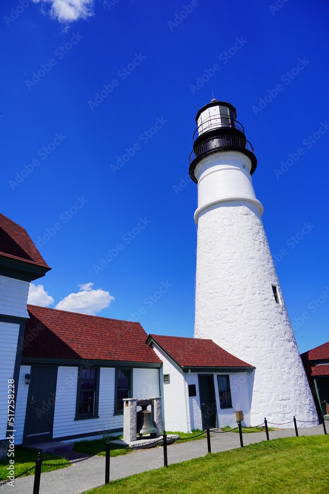 The Portland Lighthouse in Cape Elizabeth, Maine, USA The Portland Lighthouse in Cape Elizabeth, Maine, USA