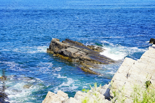 Atlantic ocean beach in the state of Maine, USA photo