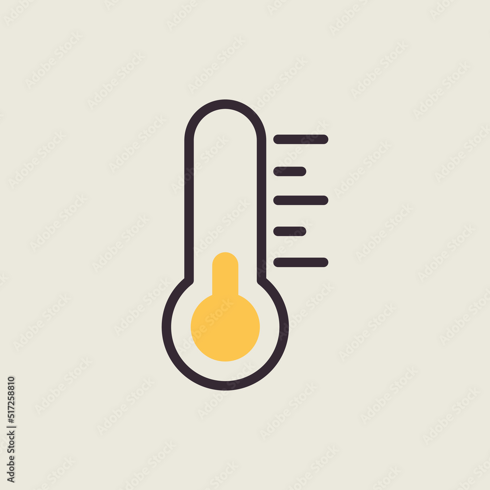 Thermometer vector isolated flat icon. Weather sign Thermometer vector isolated flat icon. Weather sign