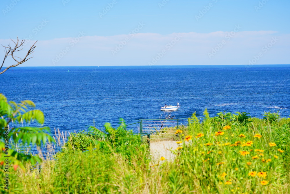 Atlantic ocean beach in the state of Maine, USA