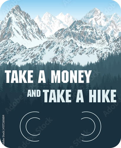 vector Travel and Hiking Printable Money Card (money holder)