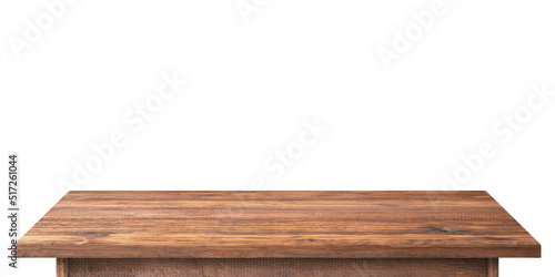 dark wooden table isolated ...