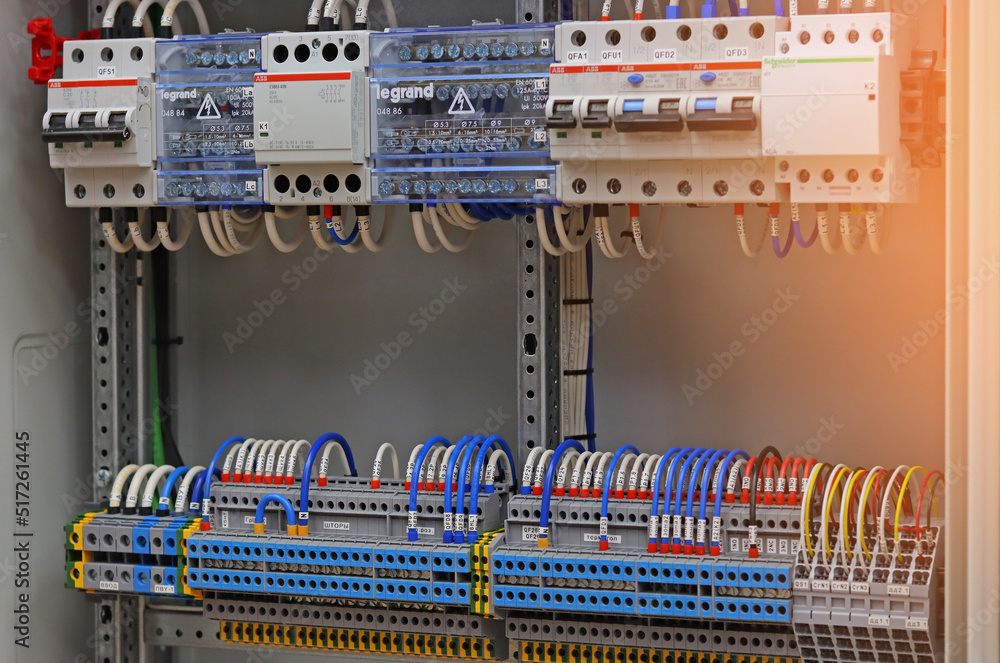 ABB current circuit breakers and voltage distribution busbars in the ...