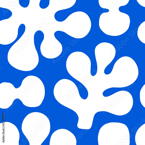 Beautiful seamless pattern with abstract organic shapes. Cute background in naive style