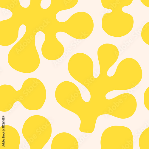 Beautiful vector seamless pattern with abstract organic shapes. Cute background in naive style