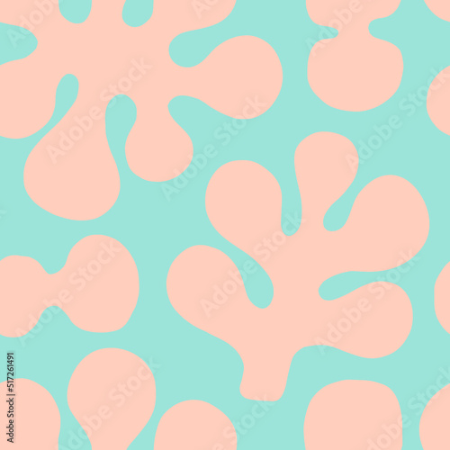 Beautiful vector seamless pattern with abstract organic shapes. Cute background in naive style