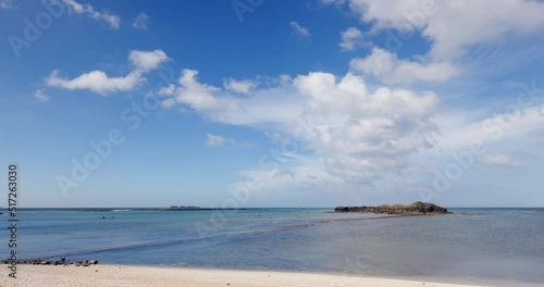 Walking path connect Kueibishan and Chi Yu Island at Penghu of Taiwan photo