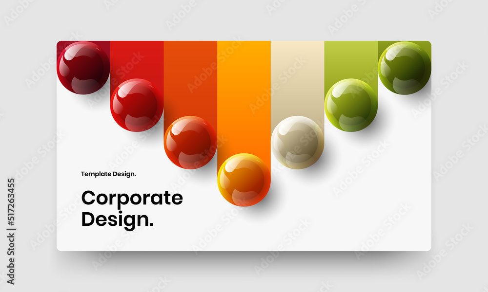 Amazing corporate cover vector design concept. Original realistic balls company identity layout.