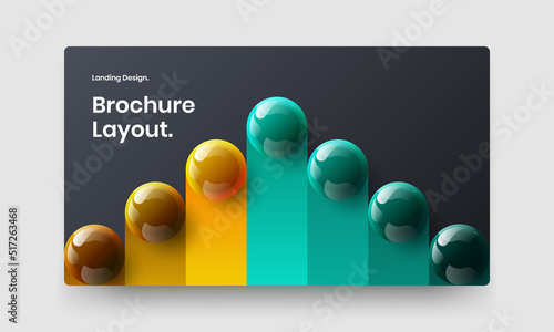 Clean banner vector design template. Fresh realistic spheres corporate cover concept.