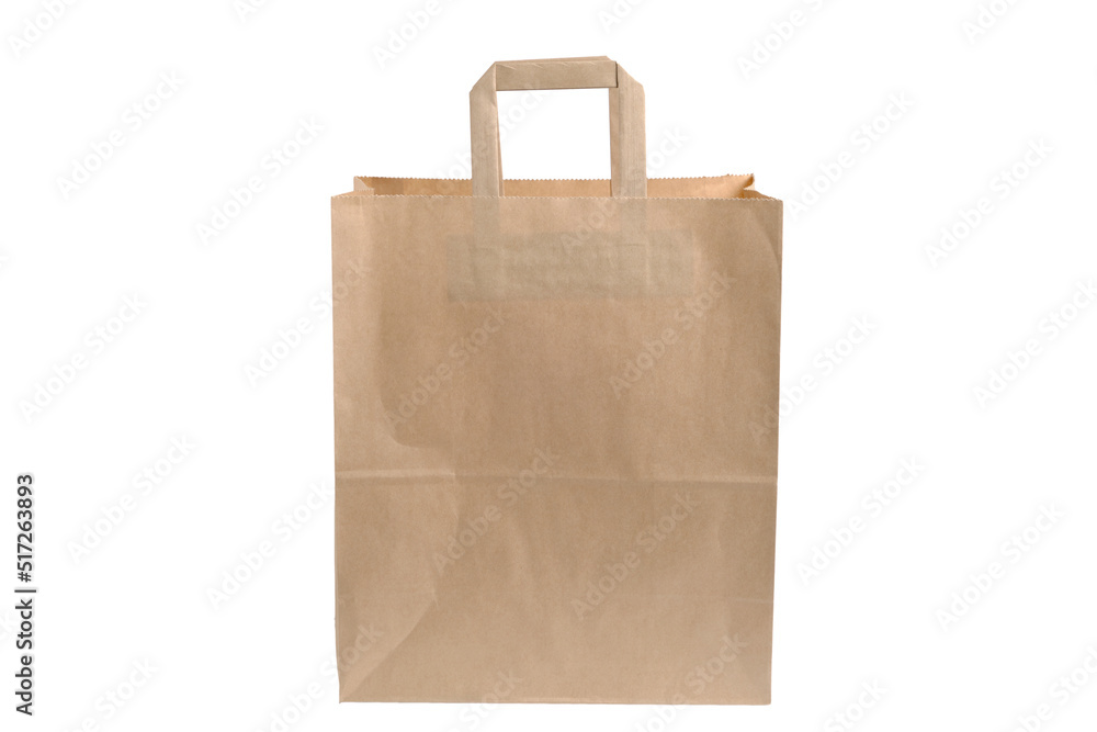 Paper bag, grocery bag on a white background, isolate. Paper bag, grocery bag on a white background, isolate.