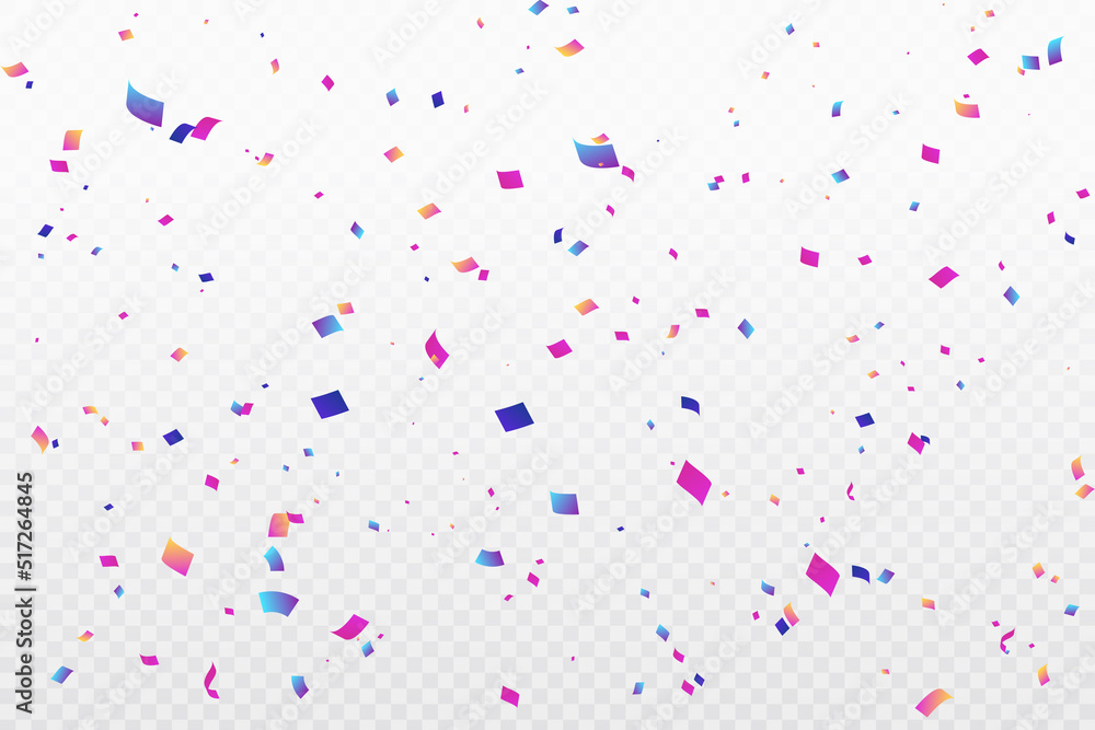 Celebration background template with confetti Colorful ribbons. luxury greeting rich card.