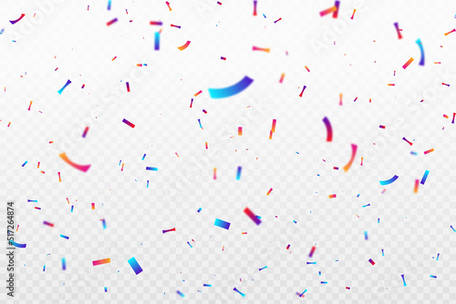 Colorful Confetti vector for Celebration Horizontal Vector Illustration with text space. Celebration colorful confetti png