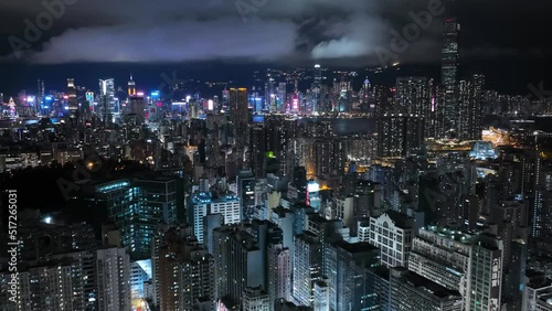 Wallpaper Mural Hong Kong Top view of Hong Kong city at night Torontodigital.ca