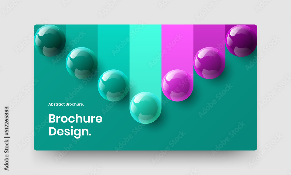 Bright banner design vector illustration. Simple 3D spheres postcard layout.