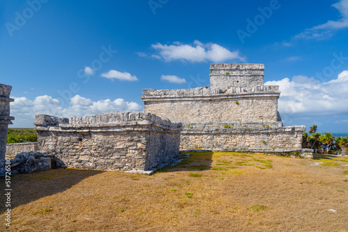 The castle, Mayan Ruins in Tulum, Riviera Maya, Yucatan, Caribbean Sea, Mexico