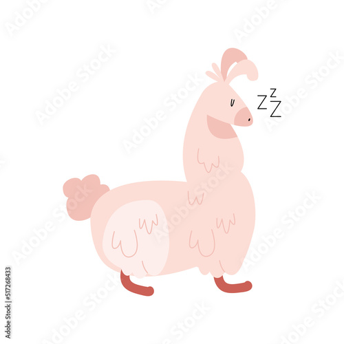 pink llama perubian asleep
