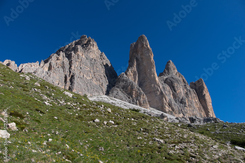 Formaciones rocosas en las Dolomitas de Auronzo en el noreste de Italia