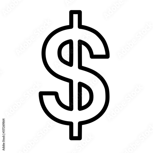 Dollar Sign Vector Icon Black
