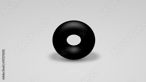 3d rendering, a black cylinder on a white background