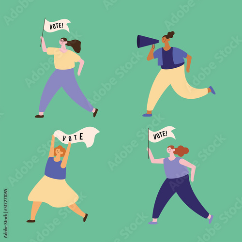 four female voters characters