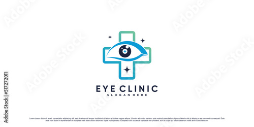 Creative eye clinic logo design inspiration with creative element Premium Vector